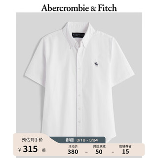 ABERCROMBIE & FITCH男装 24春夏美式小麋鹿休闲日常通勤短袖衬衫 KI125-4043 白色 XXL (185/124A)