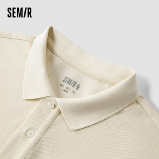 森马（Semir）POLO衫男2024夏时尚肌理感上衣简约通勤风男装 白色调00411 185/100A/XXL