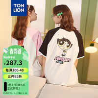 唐狮 TONLION夏季女飞天小女警印花家居服插肩袖撞色睡裙 柔粉 M