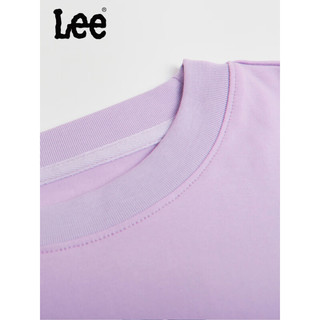 Lee童装长袖T恤上衣2024春季女童女孩淑女百搭印花长袖儿童卫衣 浅紫色 150cm