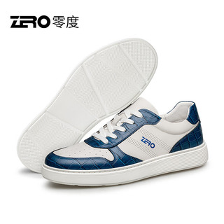 零度Zero板鞋男2024年春季日常舒适休闲运动鞋拼色透气轻便柔软鞋 白蓝 39