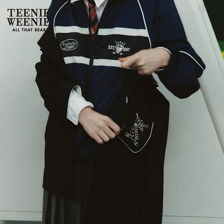 Teenie Weenie小熊2024春装气质优雅中长款西装外套 黑色 155/XS