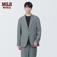 无印良品 MUJI 男式 麻 夹克 男士外套夏季款 AD0VGA4S 中灰色 L 175/100A