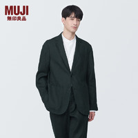 无印良品 MUJI 男式 麻 夹克 男士外套夏季款 AD0VGA4S 黑色 L 175/100A