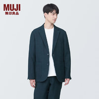 MUJI 無印良品 无印良品 MUJI 男式 麻 夹克 男士外套夏季款 AD0VGA4S 藏青色 L 175/100A