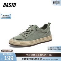 BASTO 百思图 23夏季新款商场同款简约时尚厚底布鞋男运动休闲鞋30220BM3
