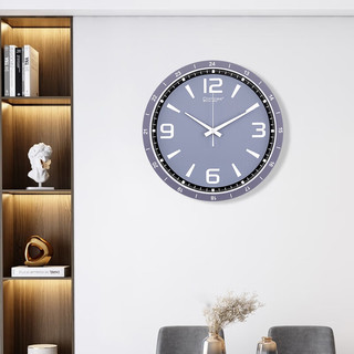 康巴丝（Compas）钟表挂钟客厅北欧轻奢家用时尚挂表现代创意简约装饰挂墙个性时钟 61151灰色38.5CM