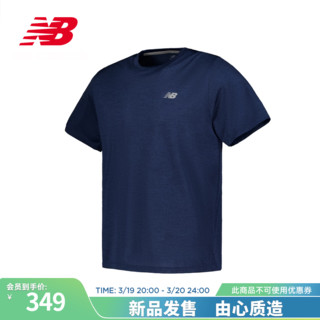 NEW BALANCE短袖24男款休闲舒适运动跑步针织短袖 NNH MT41253 XL