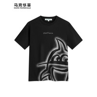 马克华菲【廓型版】短袖T恤男2024春夏时尚宽松潮牌休闲百搭打底T恤衫 001黑色 XXL