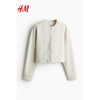 H&M2024春季女装飞行员夹克开衫1231213 米色 XL