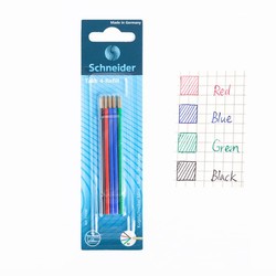 Schneider 施耐德 德国进口SchneiderTAKE4中性笔替芯学生办公用多色圆珠笔