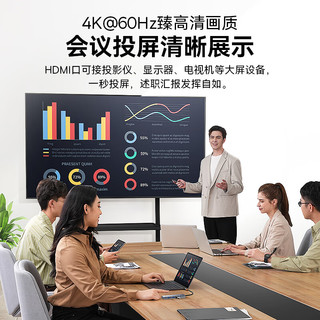 倍思Type-C扩展坞拓展坞HUB分线集线转换器4K高清投屏USB3.0/PD100W通用雷电笔记本 6合1高刷【4K60Hz+PD+USB3.0*4】