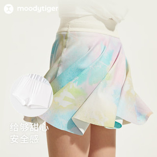 moodytiger女童半身裙24夏季印花防走光运动裙裤短裙子 氤梦紫|预计4.15号发货 160cm