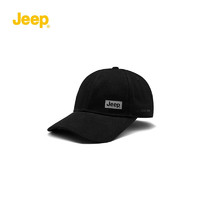 Jeep吉普男士帽子美式棒球帽男大头围遮阳防晒户外运动鸭舌帽 纯黑 均码