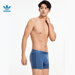 ADIDAS/阿迪达斯adidas男士环保弹力轻薄透气平角内裤式四角短裤2条装 【轻薄透气2条装】灰色/浅蓝色 M