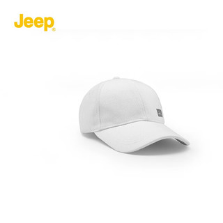 Jeep吉普男士帽子美式棒球帽男大头围遮阳防晒户外运动鸭舌帽 本白色 均码