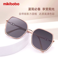mikibobo 出行防UV 多邊修顏 偏光墨鏡 米白色框