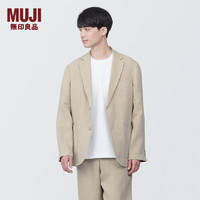 无印良品 MUJI 男式 麻 夹克 男士外套夏季款 AD0VGA4S 淡黄色 S 165/84A