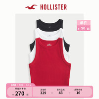 HOLLISTER24春夏3件装弹力罗纹高领背心吊带衫 女 357869-1 黑色 - 白色 - 红色 S (165/88A)