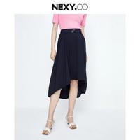 NEXY.CO 奈蔻 夏季新款气质减龄不对称设计感A型半身裙女垂感裙子