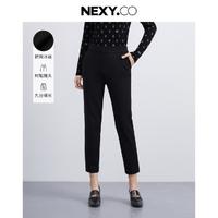 NEXY.CO 奈蔻 黑色西装裤女春季九分休闲裤高腰显瘦小脚裤