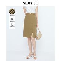 NEXY.CO 奈蔻 夏季经典简约气质OL办公通勤百搭直筒半身裙子女