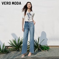 VERO MODA 牛仔裤女2023新款高腰宽松直筒显瘦通勤休闲长裤法棍裤