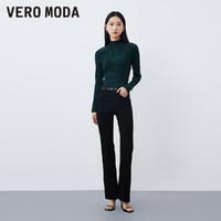 VERO MODA T恤2023春夏新款时尚高街条纹高领上衣打底女