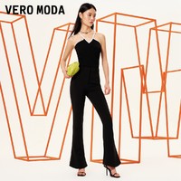 VERO MODA 休闲裤女2023秋季新款微喇长裤微弹黑色通勤