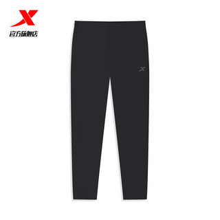 特步（XTEP）小C裤梭织运动长裤夏季百搭运动裤透气冰洗裤子 正黑色 S