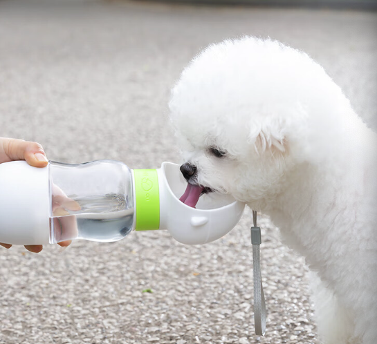 喝水装粮一“杯”搞定、PLUS会员：HKML 狗狗随行杯 白色饮水+喂食水300ML+零食200ML