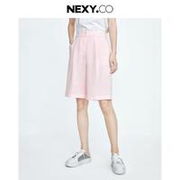 NEXY.CO 奈蔻 夏季新款经典时尚直筒短裤女休闲裤子简约