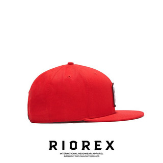 力嘶（RIOREX）帽子男平檐街头潮牌欧美风嘻哈帽平沿帽低调大头围hiphop帽 红色 62cm（61-63cm可调节）