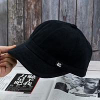 圣丹美冬短檐棒球帽软顶纯色帽子男个性百搭时尚潮流美式复古女秋冬小沿日系春夏季短帽檐鸭舌帽 黑色 可调节