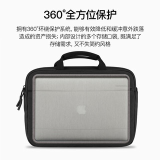 INCASE City手提电脑包适用于MacBook16英寸苹果华为联想笔记本商务收纳包单肩挎包环保新材质16英寸黑色