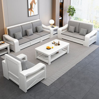 卡洛森沙发 轻奢实木沙发冬夏两用现代简约家用客厅带转角白色储物沙发 单人位