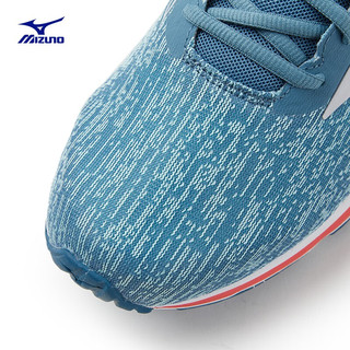 美津浓（MIZUNO）男子运动鞋 缓震跑步鞋 透气软弹舒适运动鞋 WAVE KIZUNA 3 51/湖蓝色/灰白 42.5