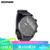 DECATHLON 迪卡侬 手表男简约运动电子表女防水指针式学生休闲腕表黑色-4128778