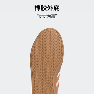 adidas「T头鞋」VL COURT CLASSIC休闲板鞋男女阿迪达斯轻运动 白色/褐色/金色 38
