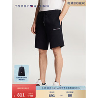 TOMMY HILFIGER【休闲运动】24春夏男简约刺绣抽绳腰合身短裤78JA313 黑色FAP L