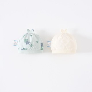 婴儿帽子纯棉春秋季0-3月初生宝宝双层小帽子护囟门胎帽2