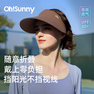 OhSunny遮阳帽女新款双面蛋卷帽防紫外线户外大帽檐运动空顶帽子 