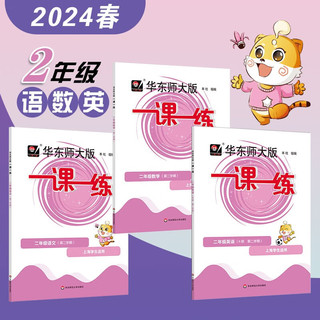 2024春一课一练 二年级（语数英 全3册） 一课一练普通版下册套装