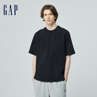 88VIP：Gap 盖璞 男女装2024春季新款logo复古做旧圆领短袖T恤套头上衣877013