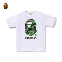 BAPE 男装春夏森林迷彩大猿人头字母印花图案短袖T恤110032K