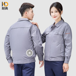 nd耐典夏季空调服带风扇充电衣服男制冷防暑户外作业风扇服工作服劳保