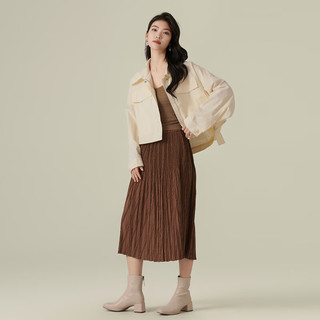 阿依莲女士短外套春装2024年新款薄款设计感小众宽松廓形夹克 