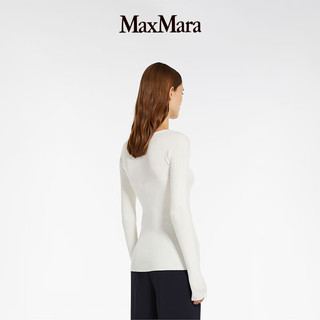 MaxMara 2024春夏女装方领修身长袖毛衣6361114106 象牙白 XL