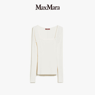 MaxMara 2024春夏女装方领修身长袖毛衣6361114106 象牙白 XL