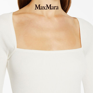 MaxMara 2024春夏女装方领修身长袖毛衣6361114106 象牙白 XL